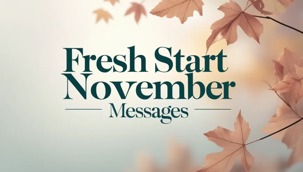 Fresh Start November Messages