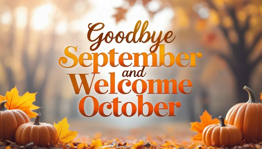 Goodbye September and Welcome October