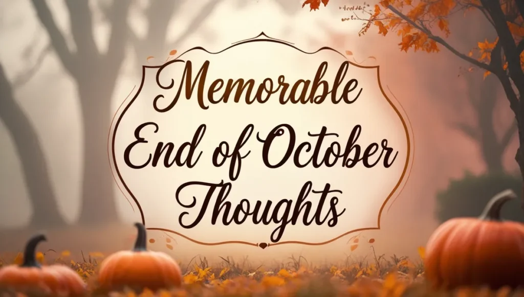 Memorable End of October Thoughts