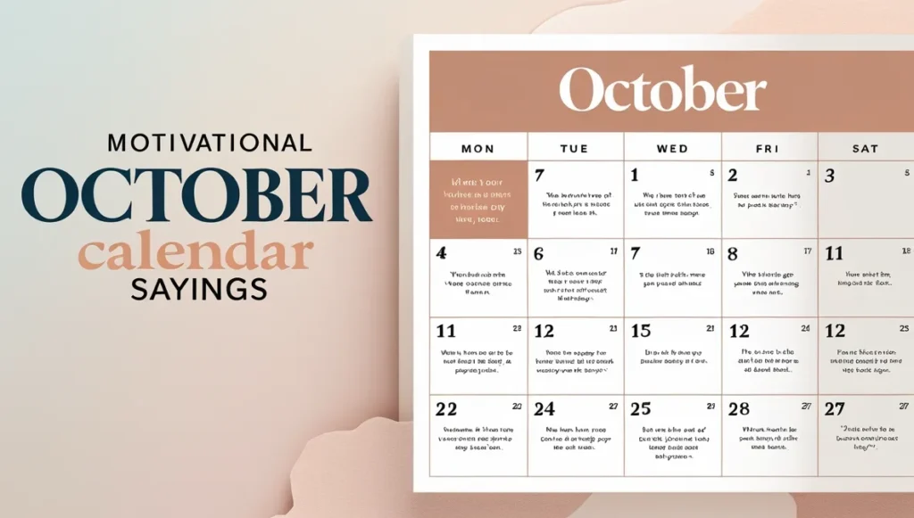 Motivational October Calendar Sayings