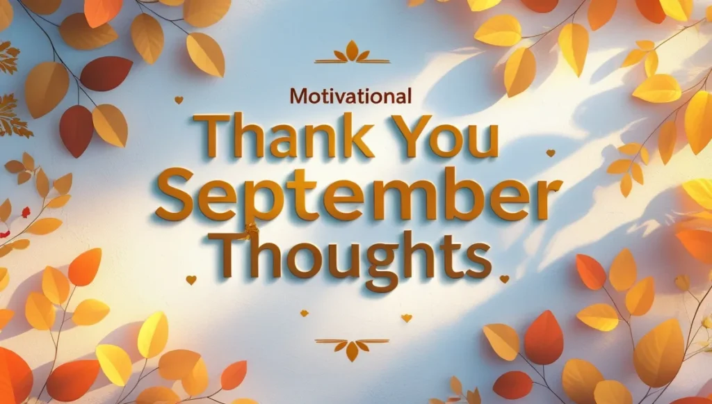 Motivational Thank You September Thoughts