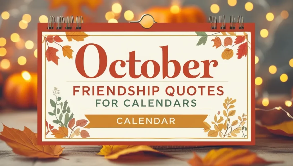 October Friendship Quotes for Calendars