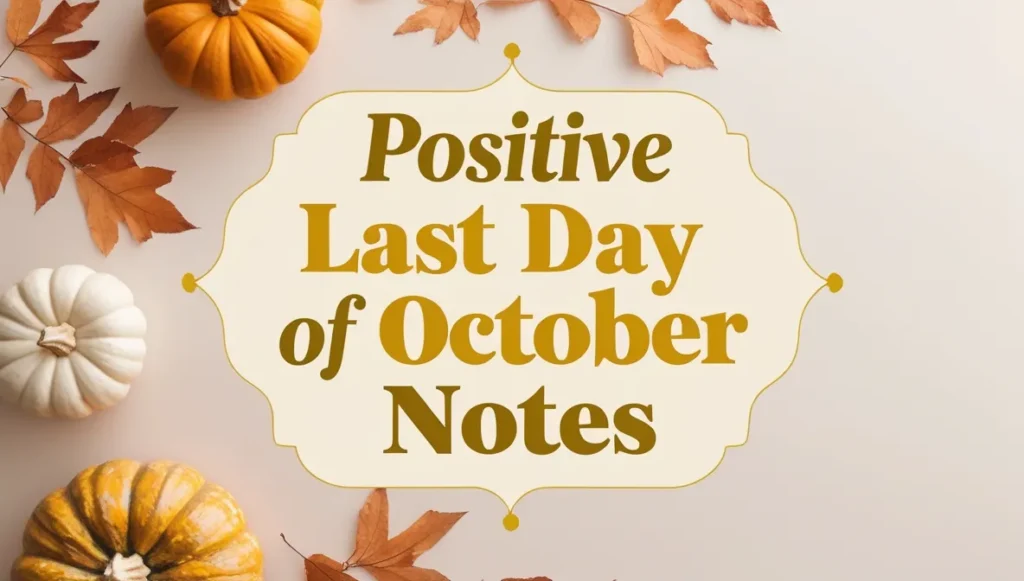 Positive Last Day of October Notes
