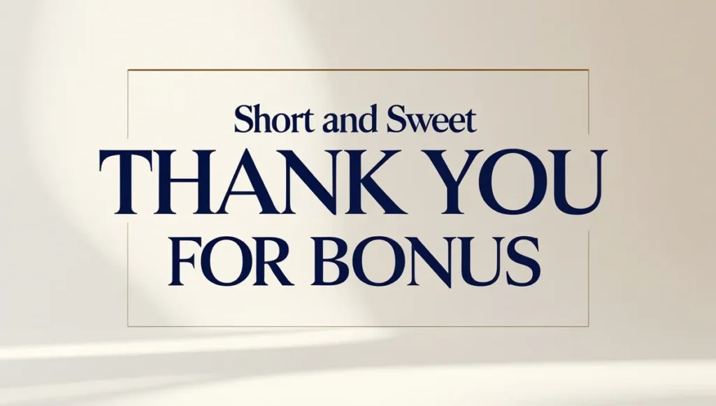 Short and Sweet Thank You for Bonus