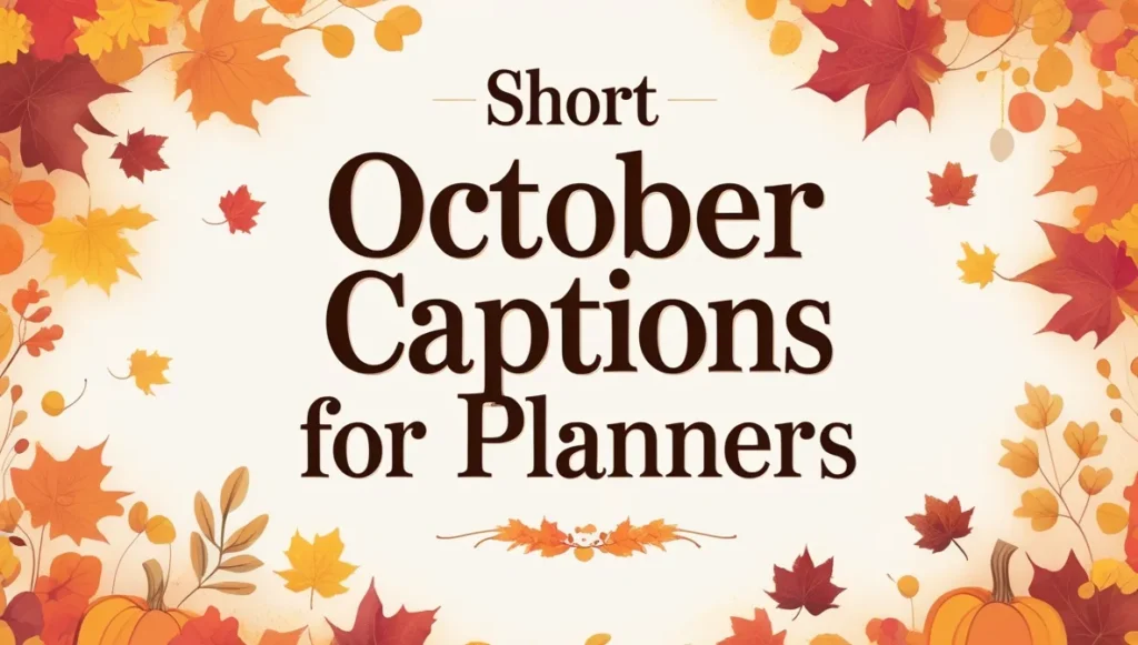 Short October Captions for Planners