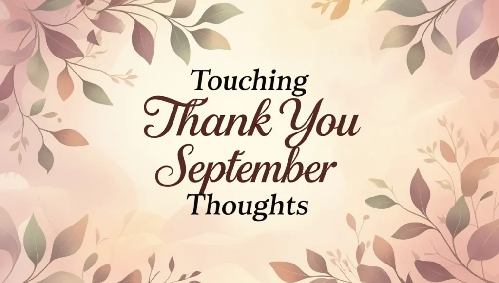Touching Thank You September Thoughts