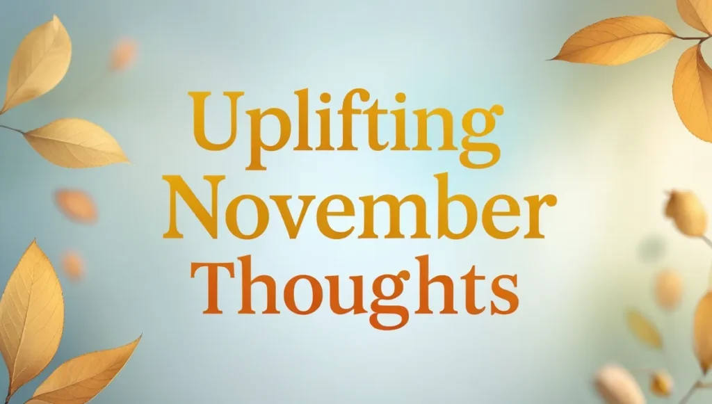 Uplifting November Thoughts