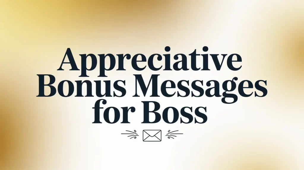 Appreciative Bonus Messages for Boss
