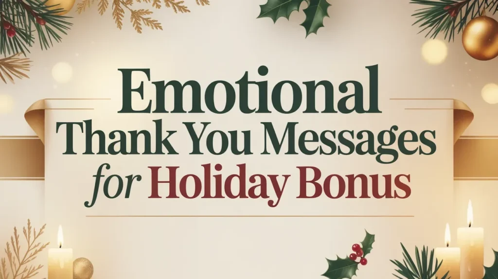 Emotional Thank You Messages for Holiday Bonus