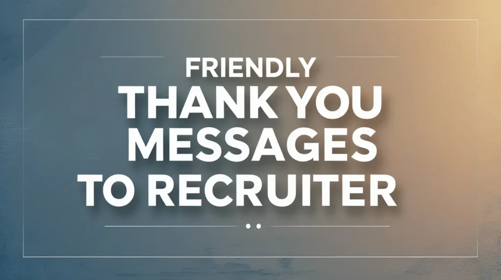 Friendly Thank You Messages to Recruiter