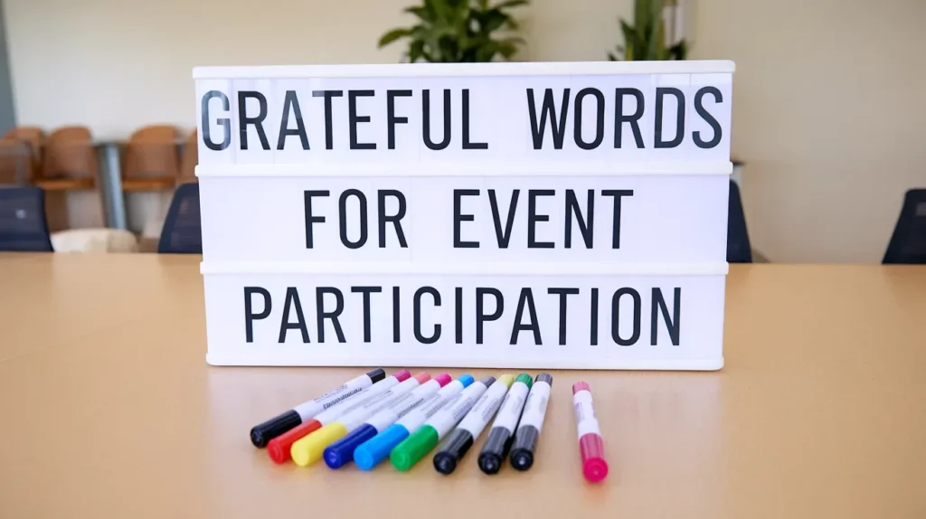 Grateful Words for Event Participation