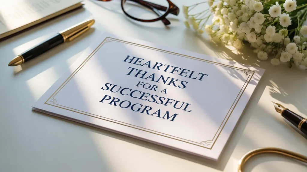Heartfelt Thanks for a Successful Program