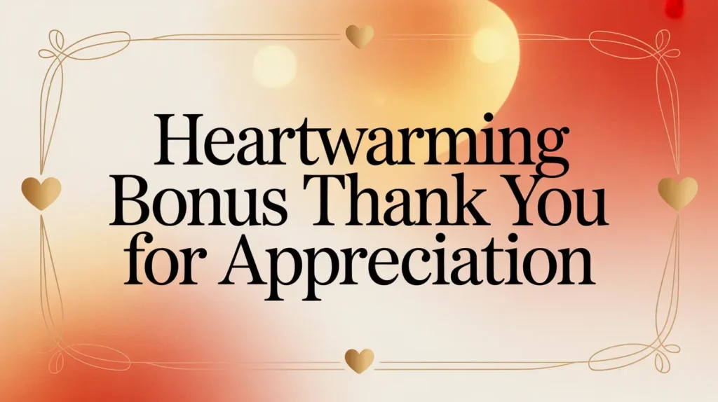 Heartwarming Bonus Thank You for Appreciation