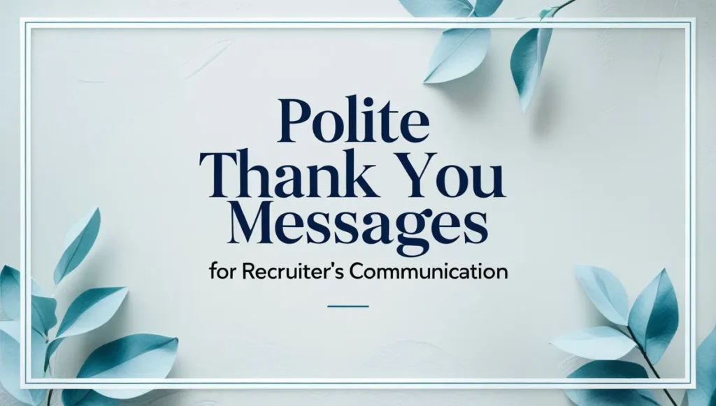 Polite Thank You Messages for Recruiterβs Communication