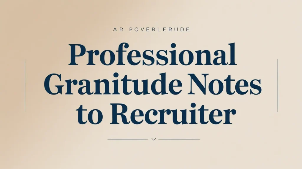 Professional Gratitude Notes to Recruiter