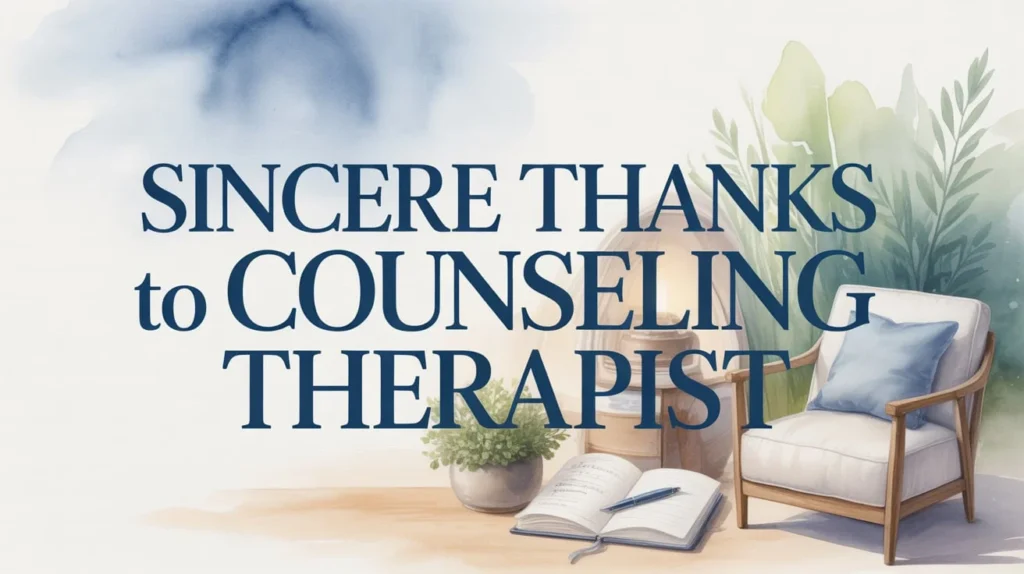 Sincere Thanks to a Counseling Therapist