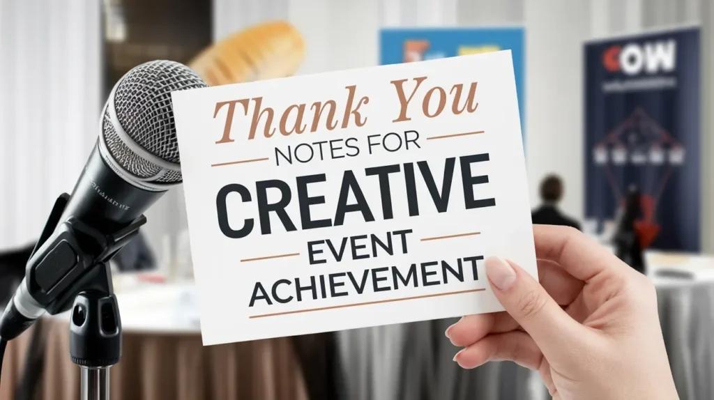 Thank You Notes for Creative Event Achievement