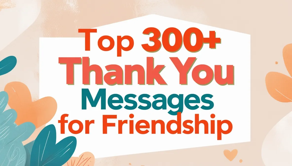 Top 300+ Thank You Messages for Friendship