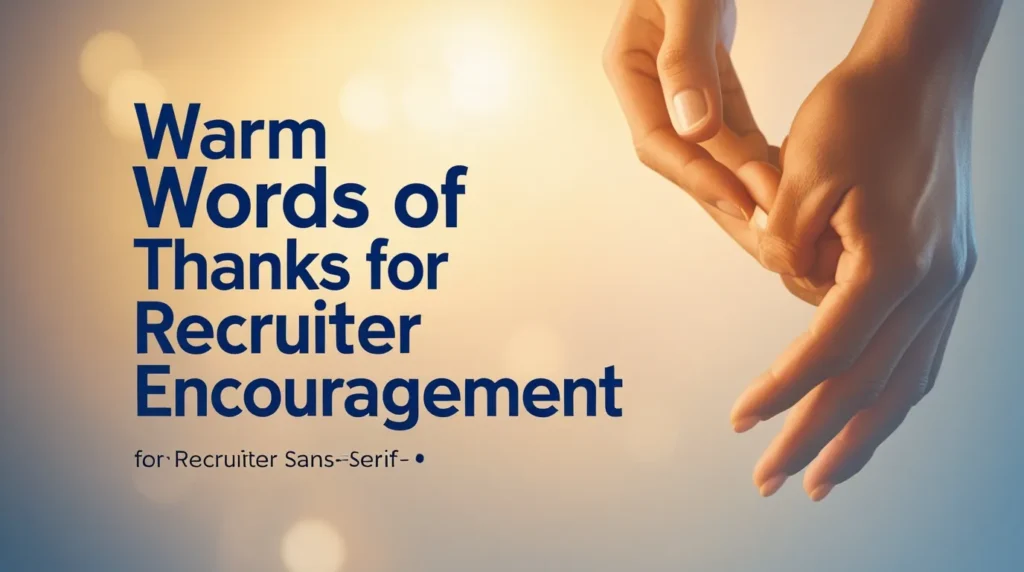 Warm Words of Thanks for Recruiter Encouragement