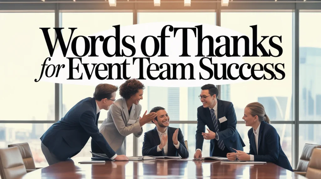 Words of Thanks for Event Team Success