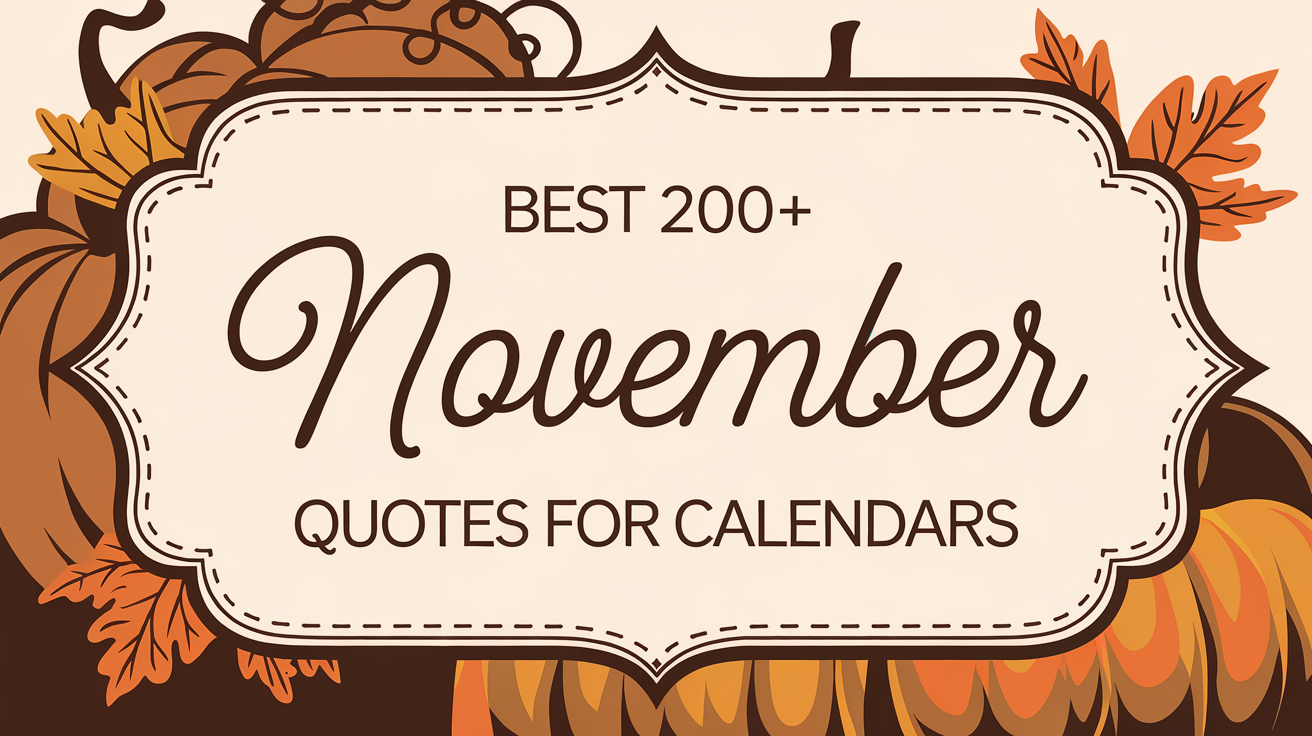 Best 200+ November Quotes for Calendars