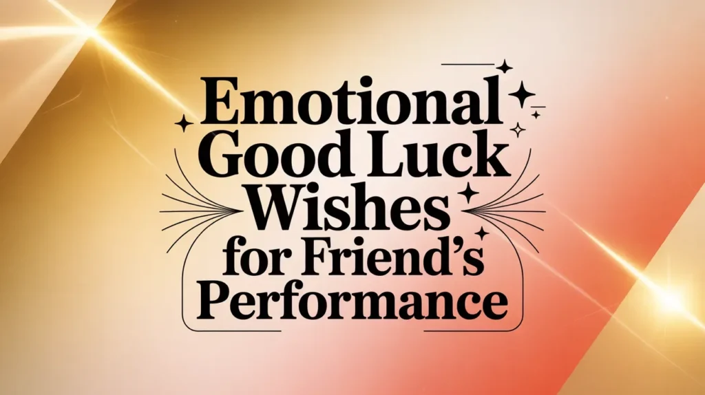 Emotional Good Luck Wishes for Friend’s Performance