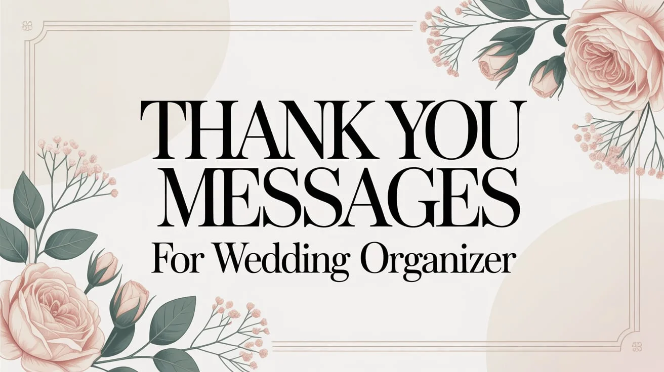 Thank You Messages for Wedding Organizer