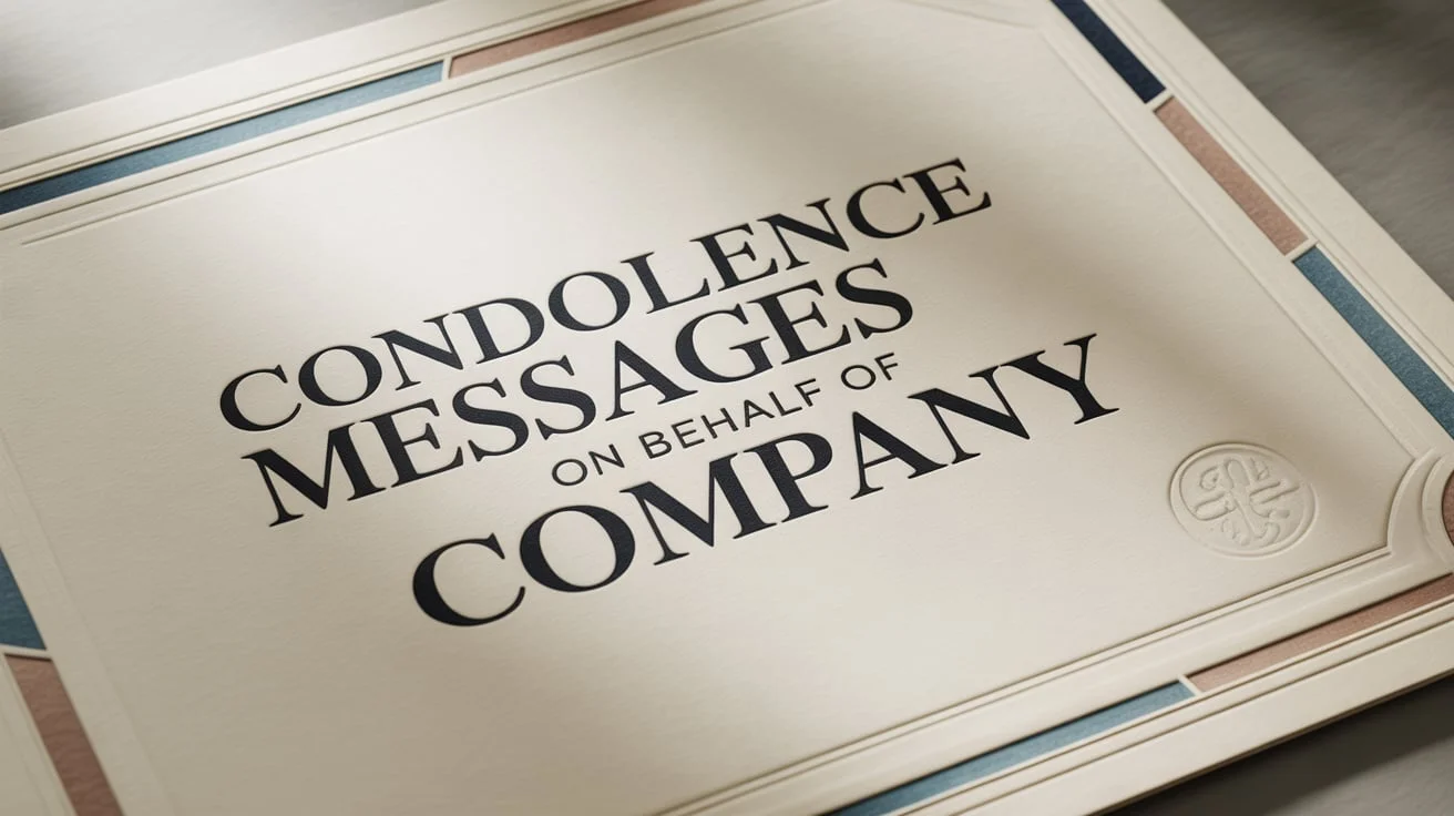 Condolence Messages on Behalf of Company