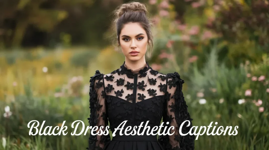 Black Dress Aesthetic Captions