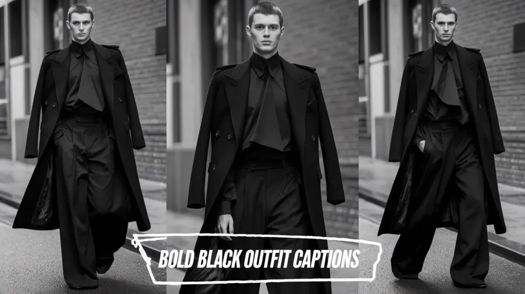 Bold Black Outfit Captions
