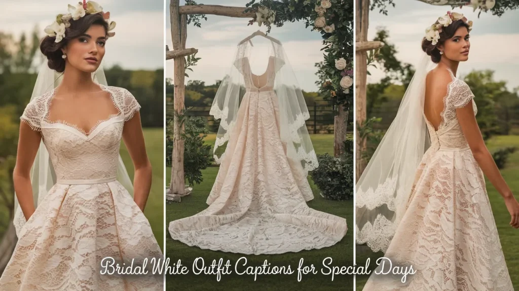 Bridal White Outfit Captions for Special Days