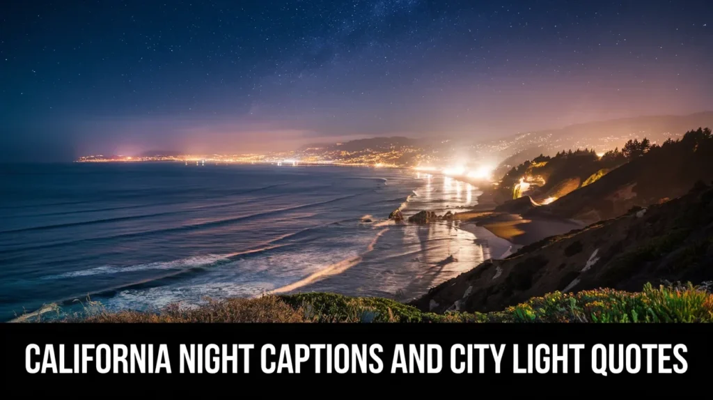 California Night Captions and City Light Quotes