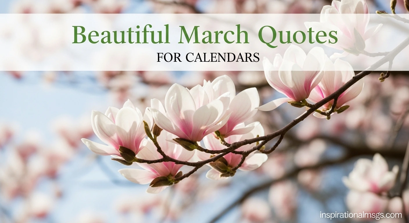 Beautiful March Quotes for Calendars